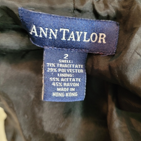 ANN TAYLOR Black Buttoned Suit BlazerJacket Size 2 - Picture 6 of 6